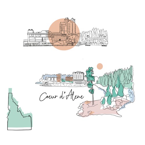 Set of vector illustrations