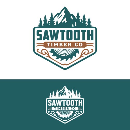 logo concept for sawtooth timber co