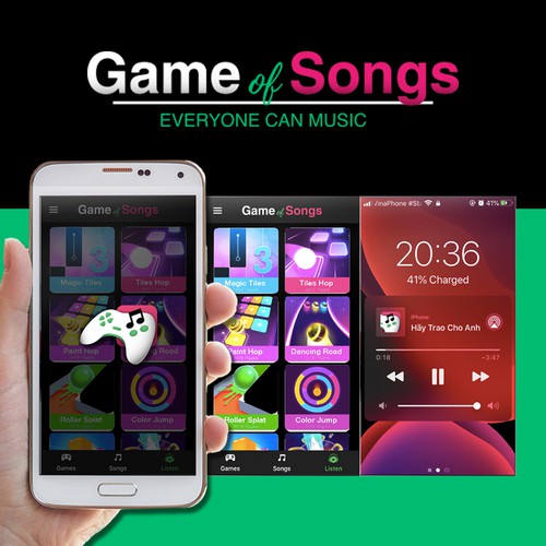 Responsive logo development for a music gaming app