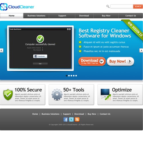 website design for Cloud Cleaner
