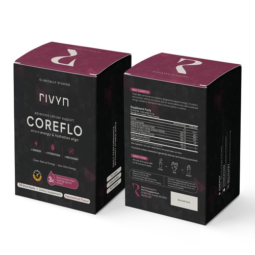 Create a strong, product box for a premium wellness brand