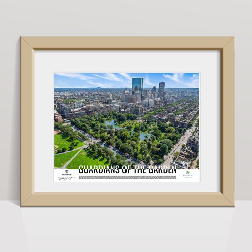 Boston Public Garden Print with Skyline