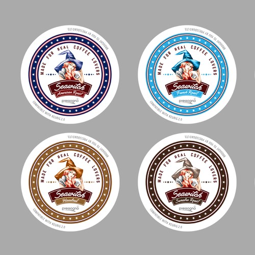 Graphical artwork for "K-Cup Coffee Capsule Lid