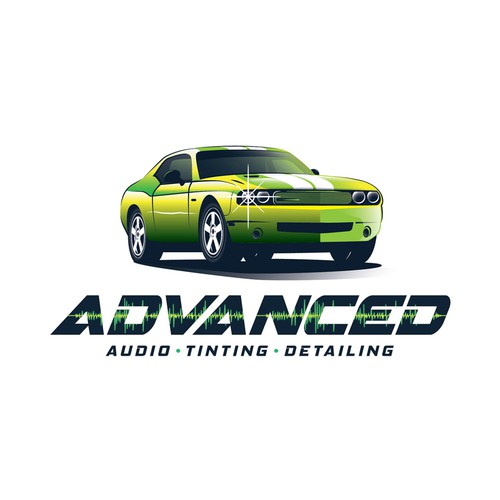 Create a Classic detailed car with Audio coming from car and Skim Board/River Tube illustration