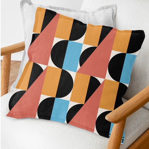 Geometric pattern illustration for pillows for Vista Collective Summit event 