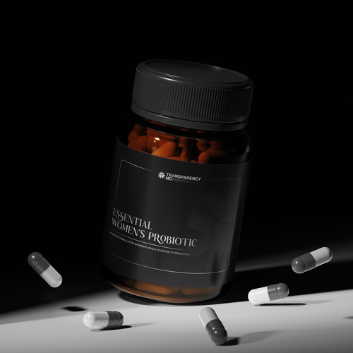 Premium Probiotic Supplement Bottle Label Design