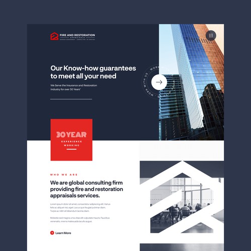 Corporate website design concept