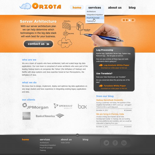 Orzota needs a new website design