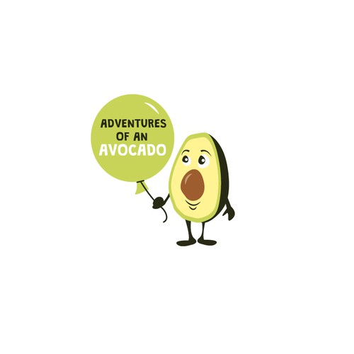 Create a playful illustration of an avocado with and chic, simple logo with a touch of warmth