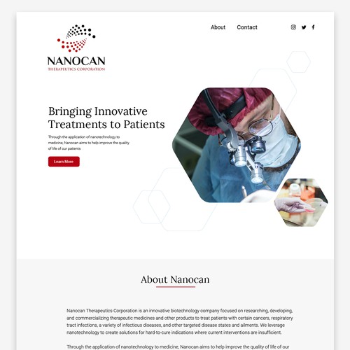 Nanocan Webpage Design