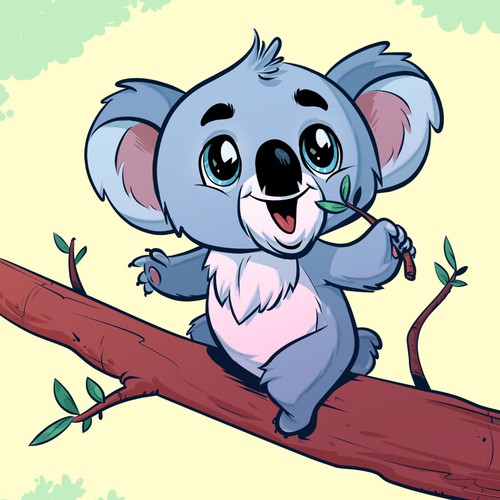 Cartoon Koala for Book Illustration