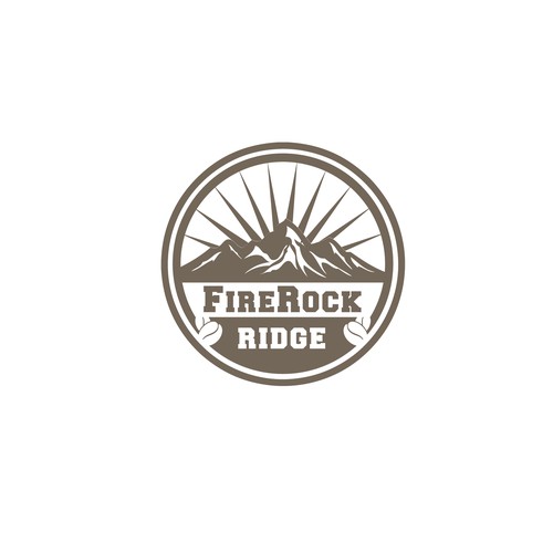 Create a picturesque coffee logo for FireRock Ridge