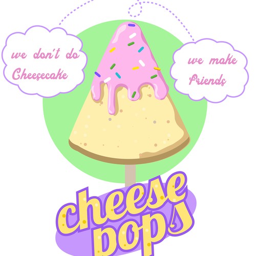 Logo for a cheesecake kiosk