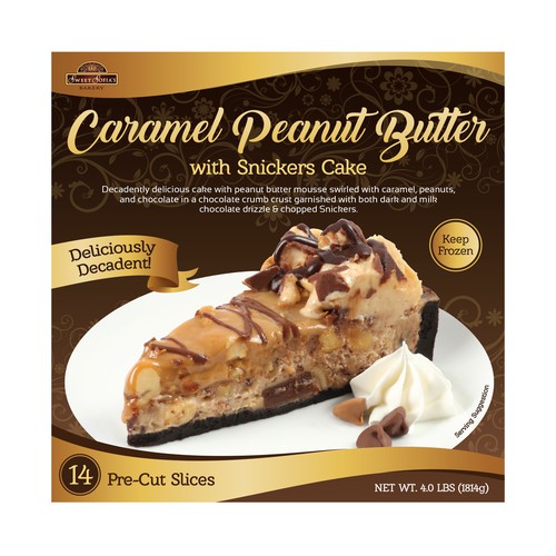Package design for Caramel Peanut Butter Cake