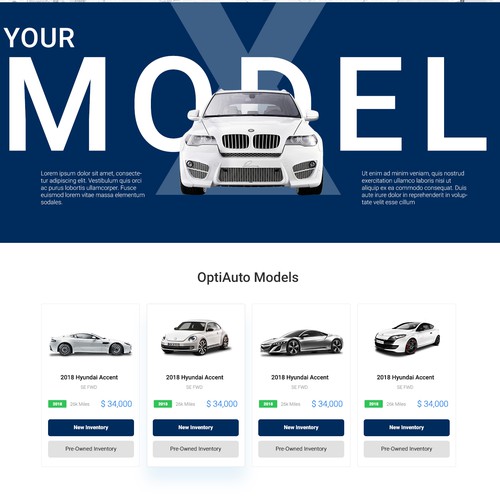 Homepage For A Car Dealership