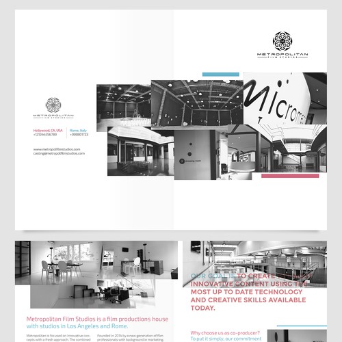 Brochure for International cinema production, film maker and TV broadcasting company