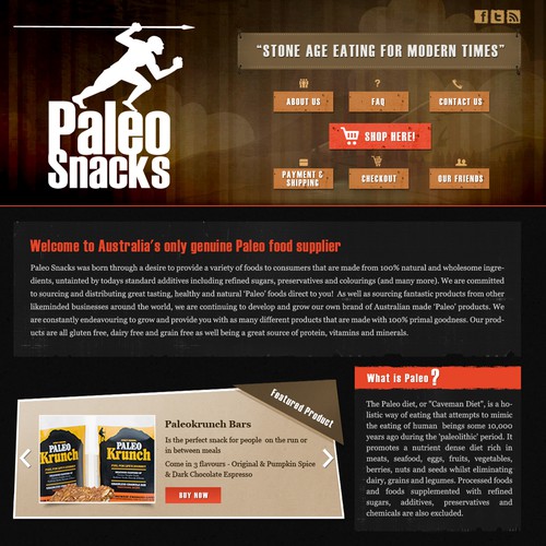 website design for Paleo Snacks