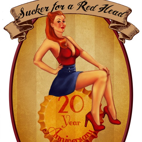 Classy Pin-Up Girl Illistration for Beer Label