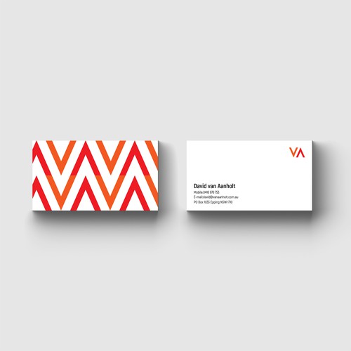 VA logo design and business card.