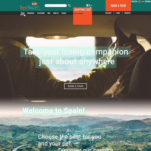 Travel Agency site for people with pets concept