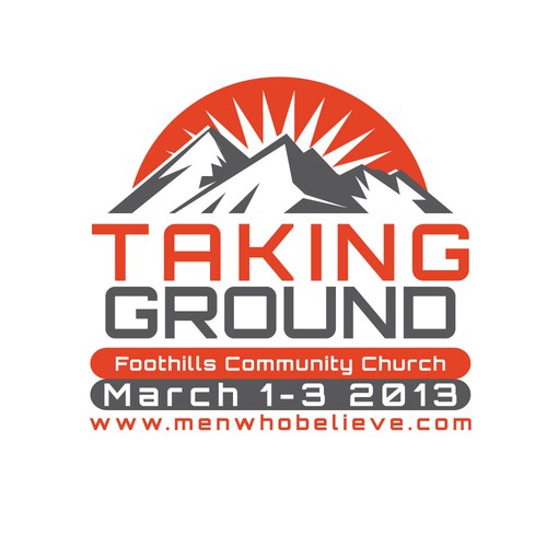 Create a logo for Foothills Community Church men's retreat.