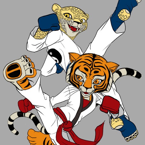 Karate Inspired Coloring Book Illustration for Kids!