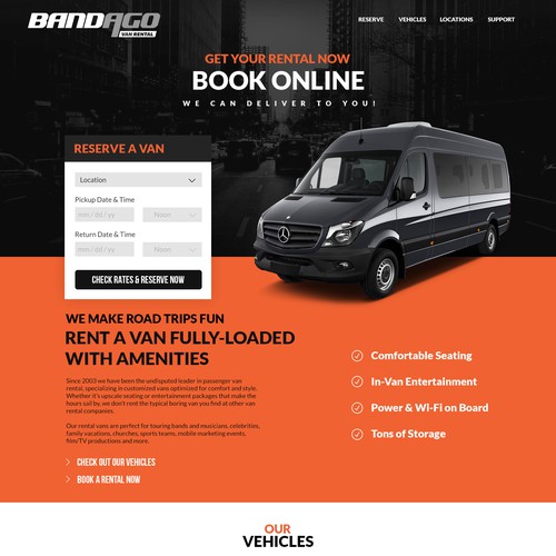 Upscale Passenger Van Rental Website