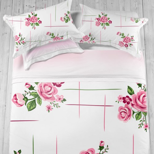 Feminine pattern with small pink roses