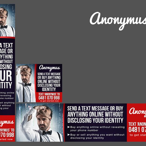 Banner ads for an anonymous service