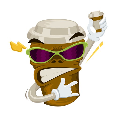 coffee cup mascot