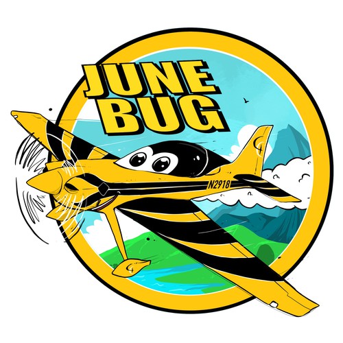 June Bug Airplane Illustration