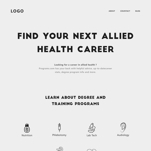 Website Design for New Health Careers Website