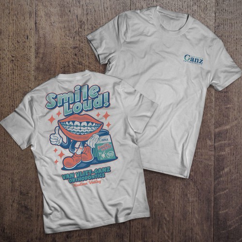 Smile Loud Retro Mascot tshirt Illustration