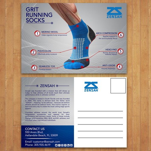 Athletic apparel postcard design