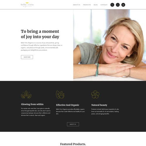 Ecommerce website design for organic skincare