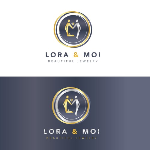 Gold and silver logo concept for a jewelry 