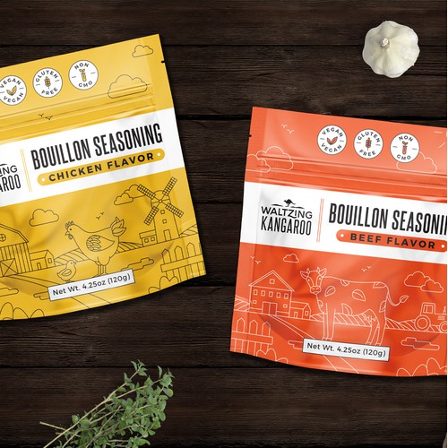 Logo redesign and packages for food company