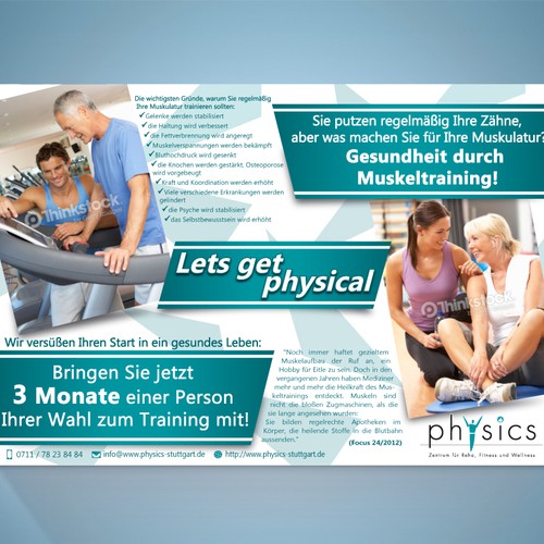 Flyer und Anzeige - Werbelinie 2015 - Fitness- und Gesundheitszentrum