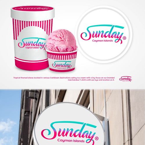 Fun and organic ice cream logo concept.