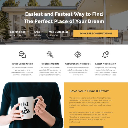 Modern landing page design