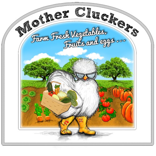 Brand Identity Pack - Mother Cluckers Farm Fresh Eggs and Vegetables - Unique