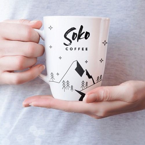 Ceramic mug design for coffee shop