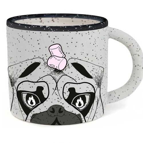 Outdoorsy pug illustrations 