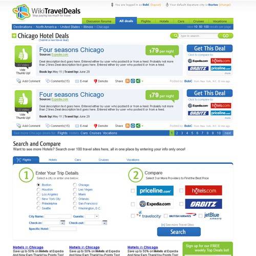 GUARANTEED 1-Page Web 2.0 for User Generated Travel Deals Site