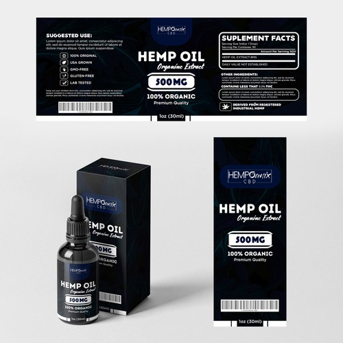 Premium CBD Hemp Oil Packaging & Label Design for HempOanix