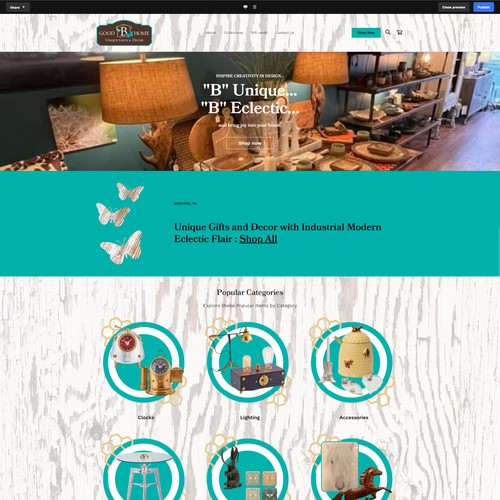 Square Online Design for an eclectic decor shop. 