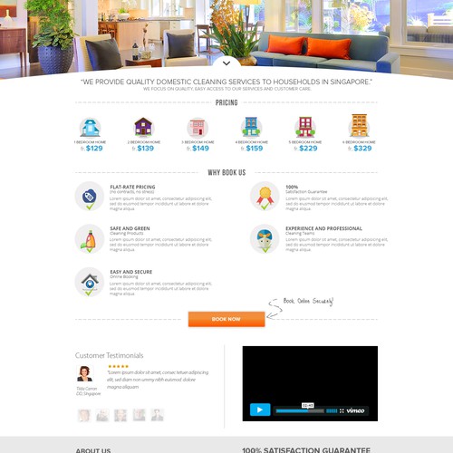 Create a website for the best home cleaning company in Singapore