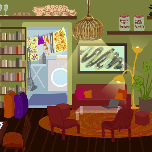 living room illustration