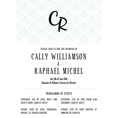 Wedding 'identity' design for invitations