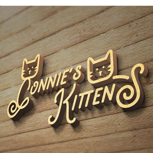 Logo concept for a  nonprofit organization that rescues Kittens - Connie's Kittens 